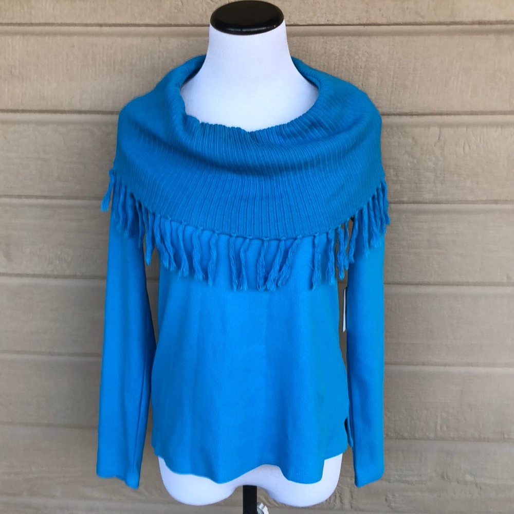 Fringe Off the Shoulder Sweater
